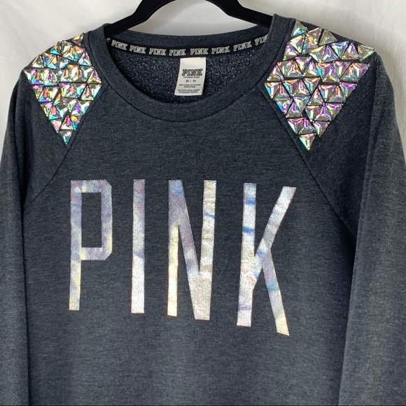 PINK Victoria’s Secret Holographic Sweatshirt XS - Picture 15 of 15